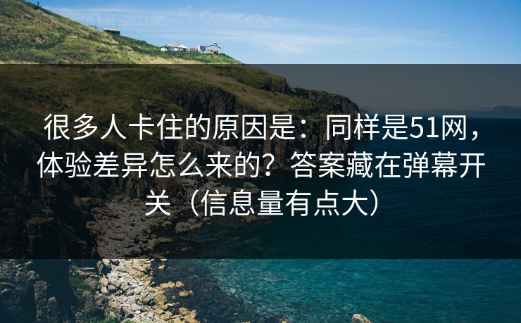 很多人卡住的原因是：同样是51网，体验差异怎么来的？答案藏在弹幕开关（信息量有点大）